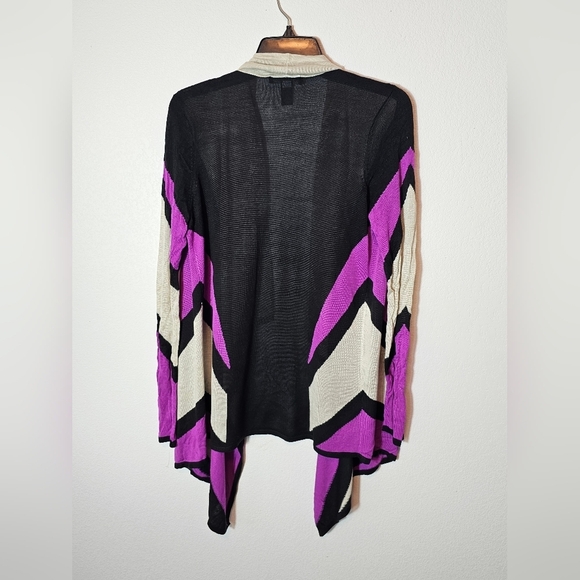 INC International Concepts Stylish Black and Purple Women's Cardigan Size Small - Picture 4 of 6